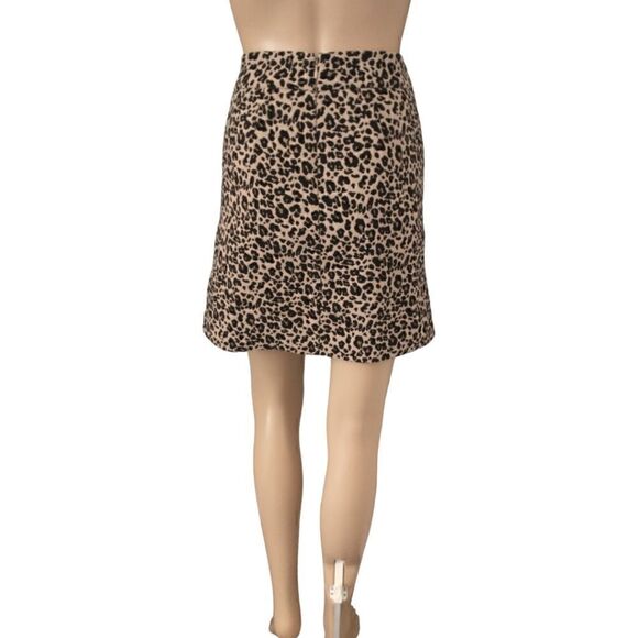 Loft Mini Skirt 0P Pointe Knit A Line Animal Print Pocket Cheetah Stretch Petite - Picture 12 of 16